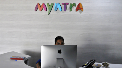 An employee works inside the office of Myntra in Bengaluru.