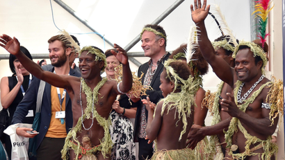Members of a tribe from Vanuatu island pose during the photocall of the movie "Tanna" presented during the Film Critics Week at the 72nd annual Venice International Film Festival, in Venice, Italy, 08 September 2015. The festival which runs from o2 to 12 September.