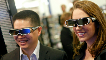 Brad Katsuyama and his wife Ashley Katsuyama buying 3D glasses in 2010