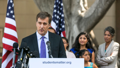 Silicon Valley entrepreneur and founder of Students Matter David Welch makes comments on the Vergara v. California lawsuit verdict in Los Angeles