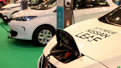 The electric car Nissan Leaf is charged during the Motor Show in Essen, Germany, 30 November 2018. The world fair for car tuning and racing takes place from 01 to 09 December 2018. The Essen Motor Show is an auto show held annually in the city of Essen, Germany. It has been described as 'the showcase event of the year for the tuning community'. Essen Motor Show, Germany - 30 Nov 2018