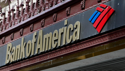 he sign of a Bank of America branch is pictured in downtown Los Angeles