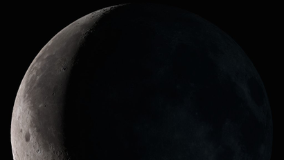 A waning crescent captured by the Lunar Reconnaissance Orbiter.