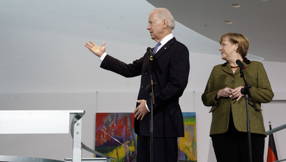 Joe Biden and Angela Merkel during Munich Security Conference