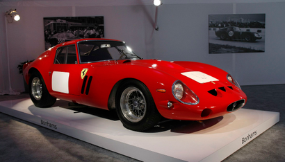 A 1962-63 Ferrari 250 GTO Berlinetta is displayed during a preview for the Bonhams Quail Lodge car auction in Carmel, California, August 14, 2014. The Ferrari GTO was auctioned at $38,115,000 becoming the most valuable car to be sold at auction according to Bonhams. The auction of collector cars is held during the Pebble Beach Automotive Week which culminates with the Concours d'Elegance. REUTERS/Michael Fiala (UNITED STATES - Tags: SOCIETY TRANSPORT BUSINESS) - RTR42HK6