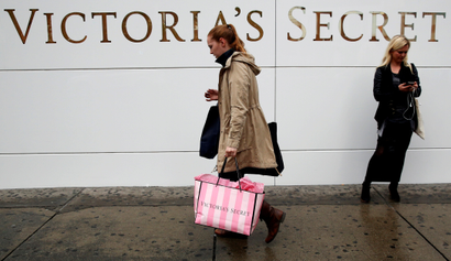 A customer passes by a Victoria's Secret store in New York