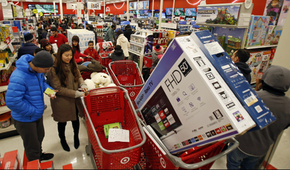 Customers online at Target for Black Friday