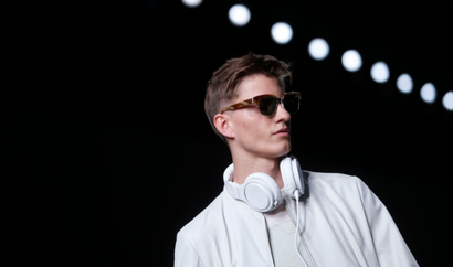 Italy Fashion Fendi model wears beats by dre headphones at fendi spring 2015 show