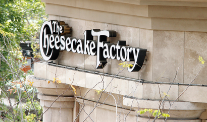 A sign for The Cheesecake Factory restaurant
