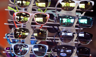 Sunglasses displayed for sale