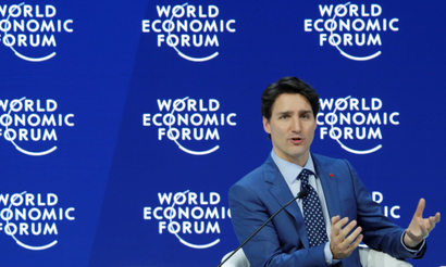 Canada's Prime Minister Justin Trudeau speaks during the World Economic Forum (WEF) annual meeting in Davos, Switzerland January 23, 2018 REUTERS/Denis Balibouse
