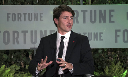 Justin Trudeau talks maternity leave at Fortune's Most Powerful Women Summit.