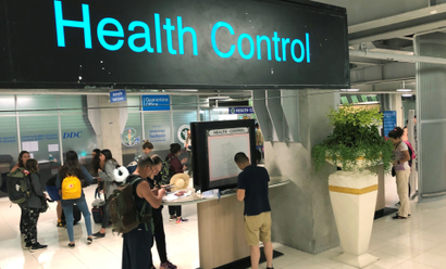Tourist line-up in a health control at the arrival section at Suvarnabhumi international airport in Bangkok, Thailand, Januaruy 19, 2020.