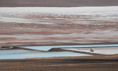 The Salar del Rincon salt flat, in Salta, Argentina