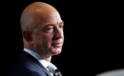 Amazon CEO Jeff Bezos looks skeptical.
