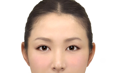 Woman's face with virtual makeup