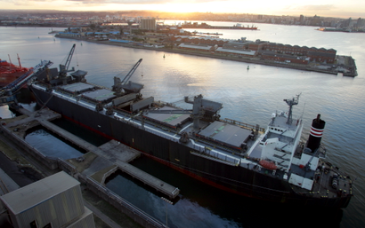 Grain is loaded aboard ships for export in Durban, Africa's busiest port.