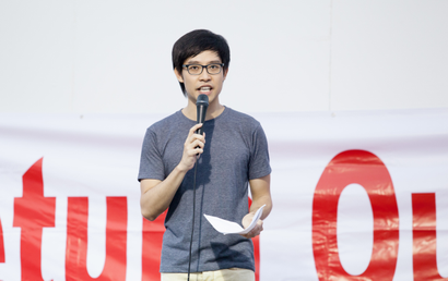 Singapore blogger Roy Ngerng at a rally in 2014.