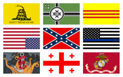 A sampling of flags seen at the Capitol insurrection