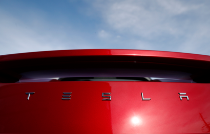 FILE- In this April 15, 2018, photo, the sun shines off the rear deck of a roadster on a Tesla dealer's lot in the south Denver suburb of Littleton, Colo. For years, Tesla has boasted that its cars and SUVs are safer than other vehicles on the roads, and CEO Elon Musk doubled down on the claims in a series of tweets this week. (AP Photo/David Zalubowski, File)
