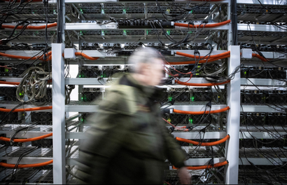A view shows equipment at the data centre of BitRiver company providing services for cryptocurrency mining in the city of Bratsk in Irkutsk Region, Russia March 2, 2021.