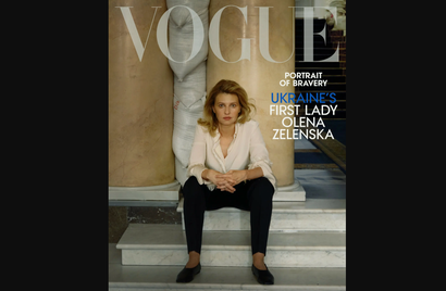 Ukrainian first lady Olena Zelenska poses for Vogue magazine.