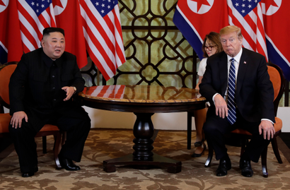President Donald Trump meets North Korean leader Kim Jong Un in Hanoi