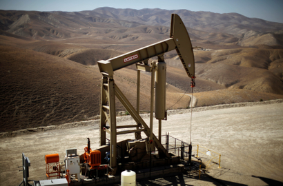 A pumpjack brings oil to the surface in the Monterey Shale, California, U.S. April 29, 2013.