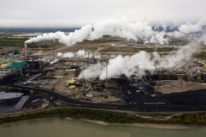 The Suncor tar sands processing plant near Fort McMurray in Canada