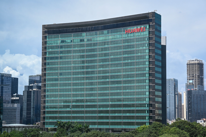This photo taken on July 8, 2022 shows the Huawei headquarters in Shenzhen in China's southern Guangdong province. 