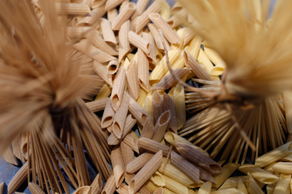 Dry pasta on display