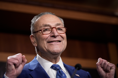 Chuck Schumer celebrates passing the Inflation Reduction Act