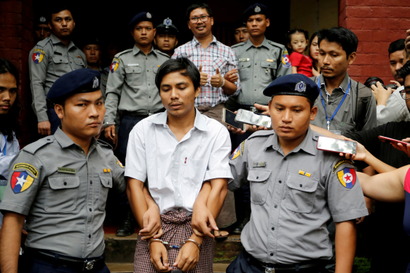 Detained Reuters journalists Kyaw Soe Oo and Wa Lone