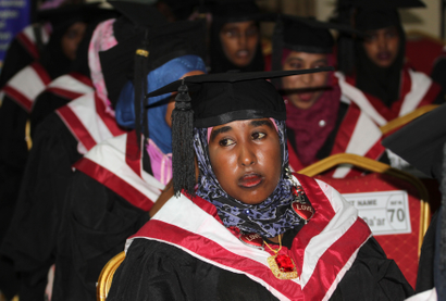 Somalia girl at graduation ceremony