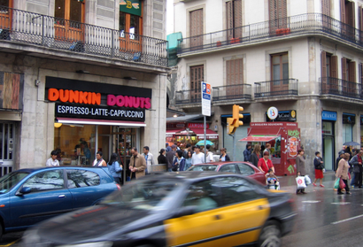 A Dunkin' Donuts outlet in Barcelona.