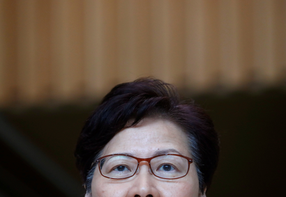 Hong Kong's Chief Executive Carrie Lam holds a news conference in Hong Kong, China, September 3, 2019.