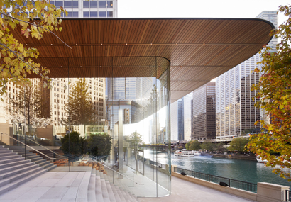 Apple's new flagship store on North Michigan Avenue in Chicago.