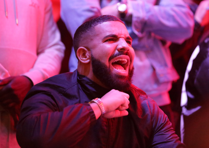 Drake reacts during the Toronto Raptors' victory in game 6 of the NBA finals