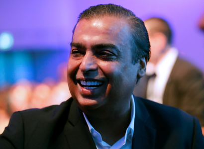 Mukesh Ambani, Chairman and Managing Director of Reliance Industries, smiles as he attends the World Economic Forum (WEF) annual meeting in Davos, Switzerland, January 23, 2018.