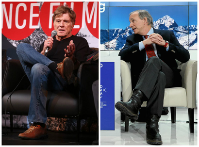 Tell me the part about alpine sweaters? Robert Redford at Sundance and Ray Dalio at the WEF.
