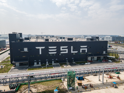 A view of Tesla's Shanghai gigafactory