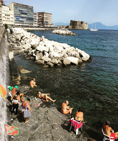 People swimming in Naples