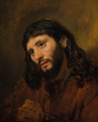 Study of the Head and Clasped Hands of a Young Man as Christ in Prayer by Rembrandt