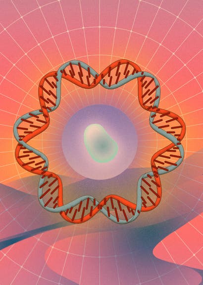 Psychedelic illustration of genome