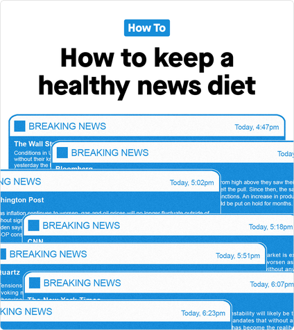 Graphic on how to keep a healthy news diet