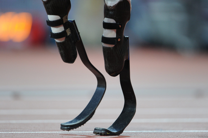 The running blades worn by Oscar Pistorius of South Africa.