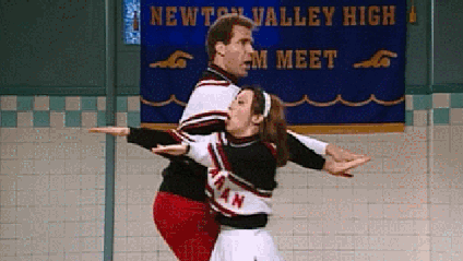 A Saturday Night Live skit of Cheri Oteri and Will Ferrell as two very enthusiastic cheerleaders at a swim meet.