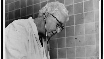 Dr. Virginia Apgar welcoming the world's newest guest.
