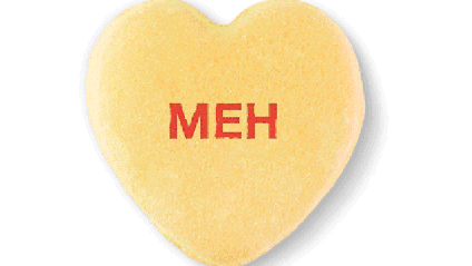 An animated gif of different conversation hearts.