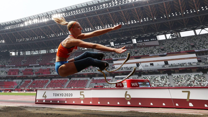 Fleur Jong of the Netherlands in action at the Tokyo Paralympics in 2021.